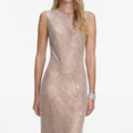 Silver Rhinestone Mesh Midi Dress