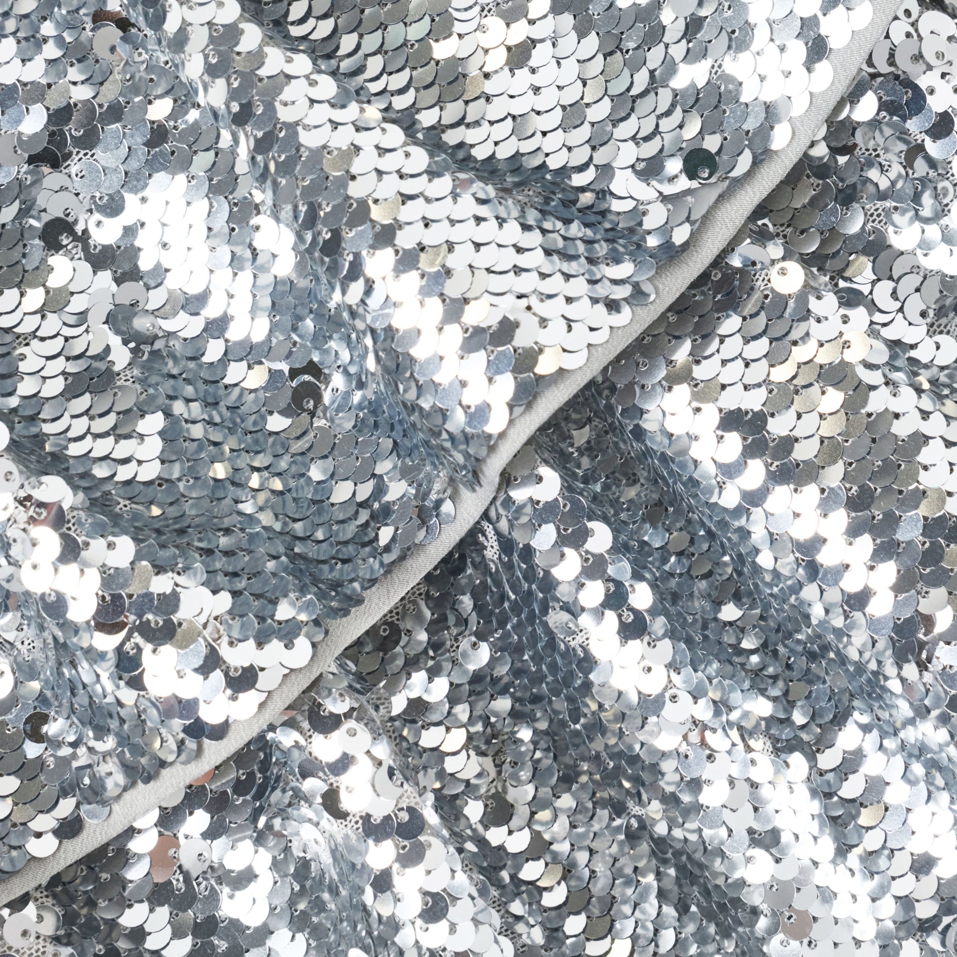 Silver Sequin Tiered Skirt