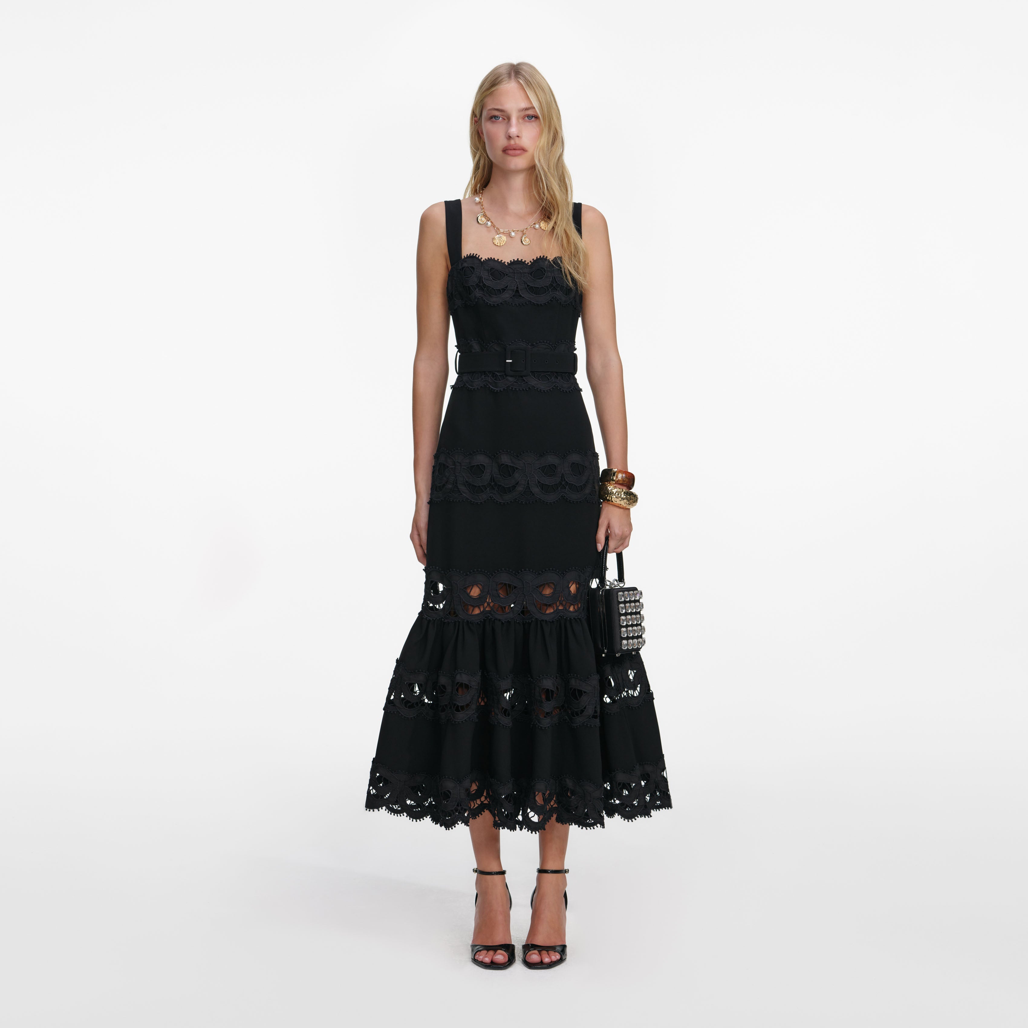 Black Crepe Midi Dress