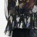 Navy Floral Ruffle Georgette Blouse
