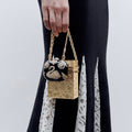 Gold Floral Engraved Micro Bag
