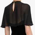 Black Velvet Cape Maxi Dress