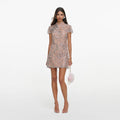 Silver Sequin Embellished Mini Dress