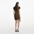 Black Velvet Flower Mini Dress