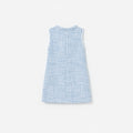 Blue Textured Boucle Sleeveless Dress