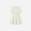 White Pointelle Knit Bow Cape Dress
