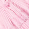 Pink Chiffon Tiered Cape Dress