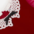 Red Velvet Bow Collar Dress