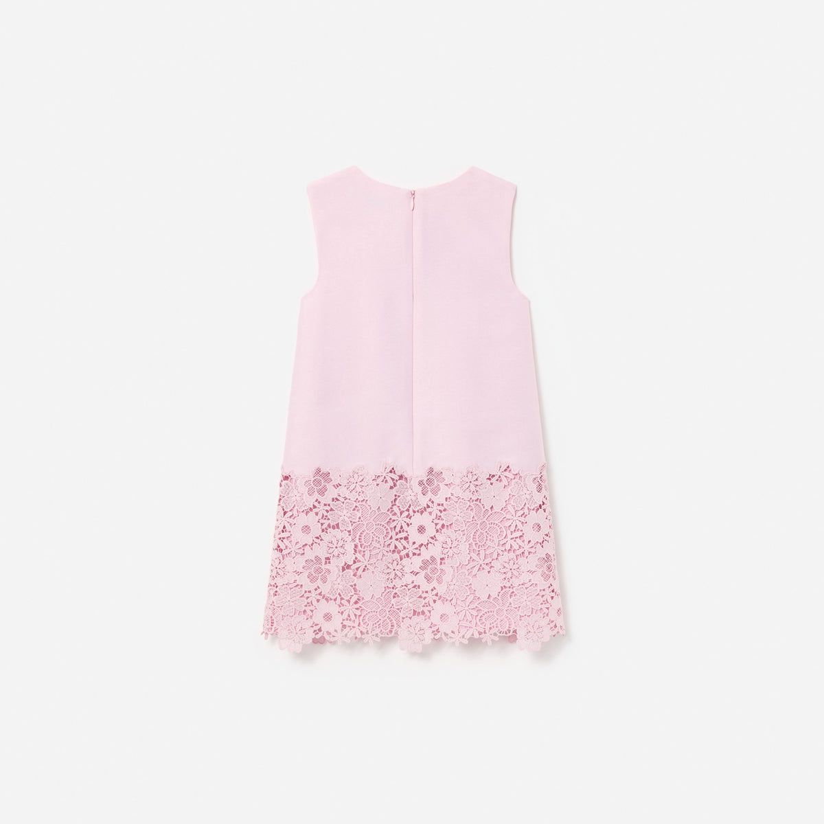 Pink Taffeta Lace Hem Dress
