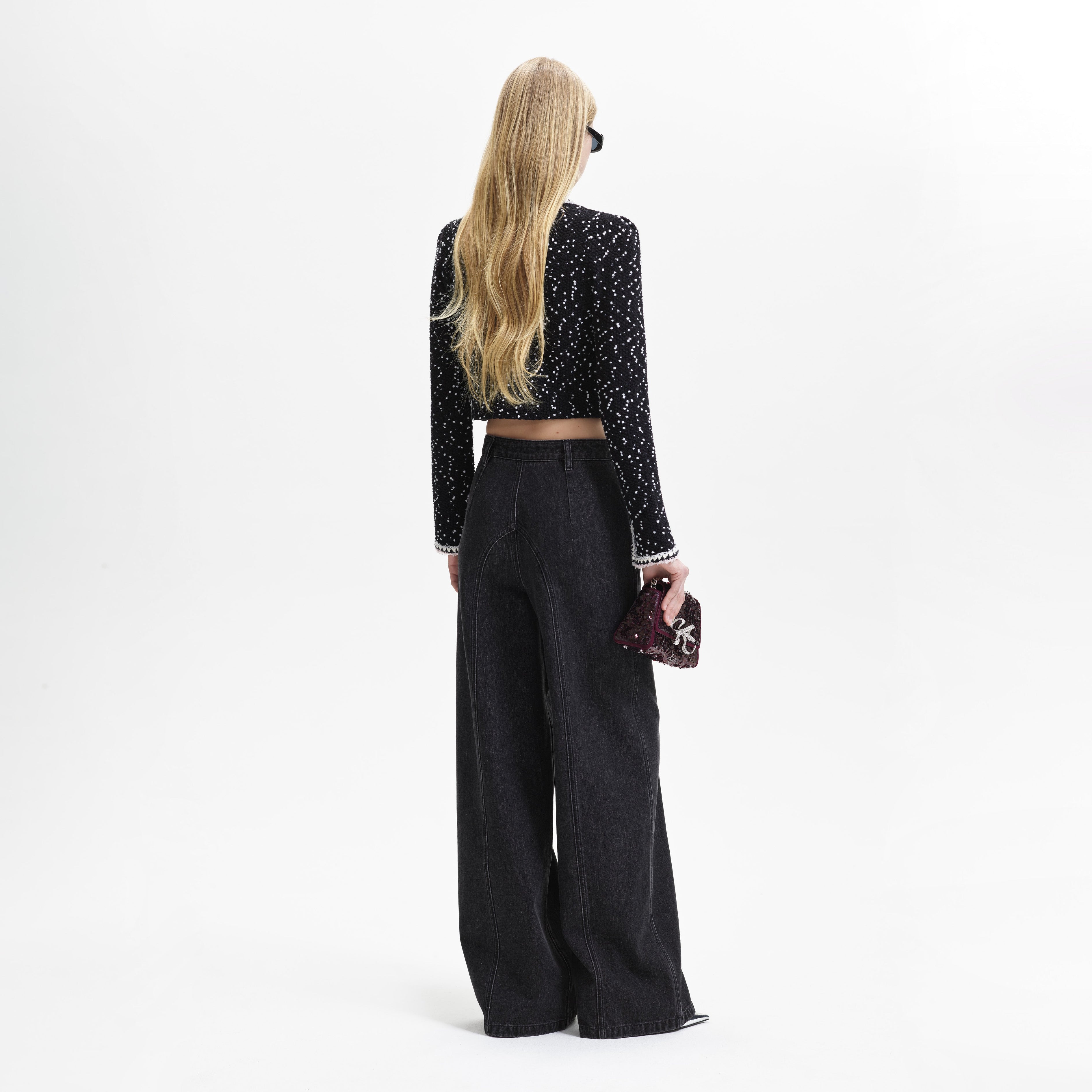 Black & White Knit Cardigan