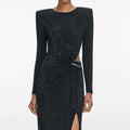 Black Rhinestone Embellished Maxi Dress