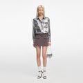 Silver Metallic Crinkle Shirt