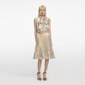 Gold Metallic Sleeveless Midi Dress