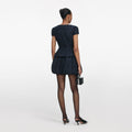 Navy Boucle Mini Dress