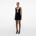 Black Velvet Bow Mini Dress