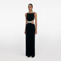 Black Velvet Cut Out Maxi Dress