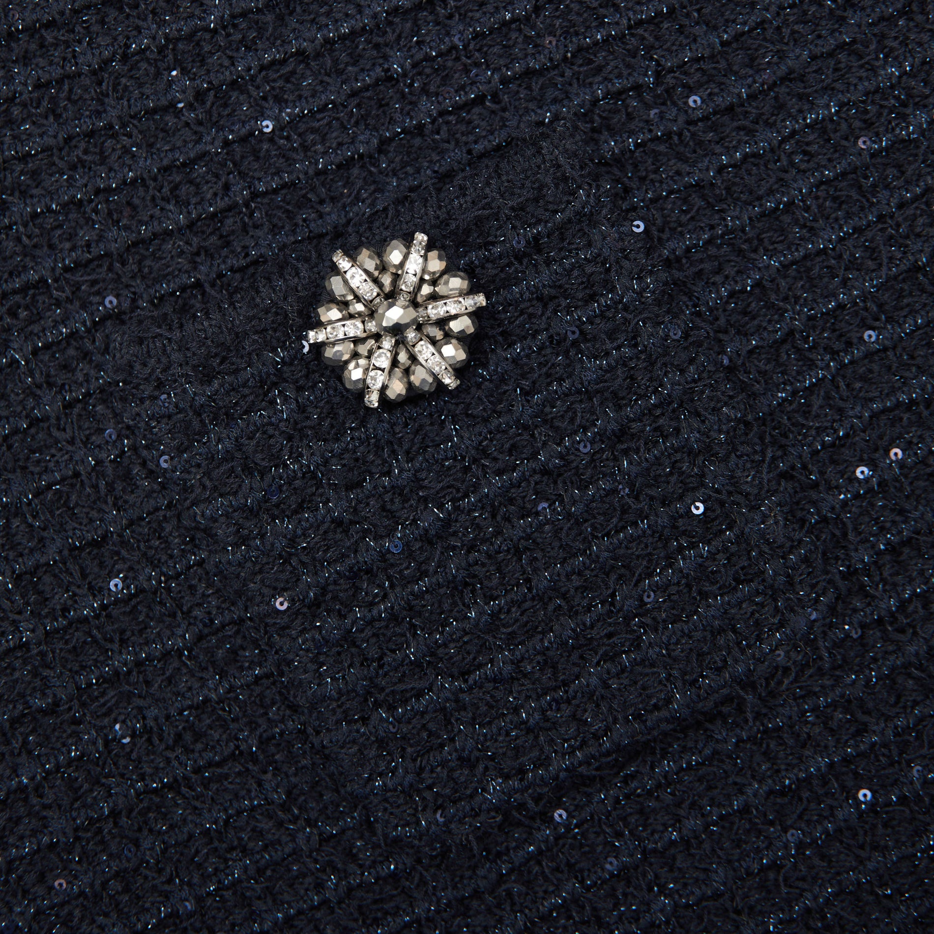 A close up of the fabric for the Navy Textured Knit Mini Skirt