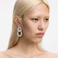 Silver Crystal Link Earrings