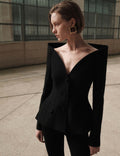 Black Wool Crepe Jacket
