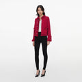 Red Frayed Knit Jacket