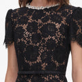 Black Sequin Lace Midi Dress