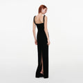 Black Velvet Square Neck Maxi Dress