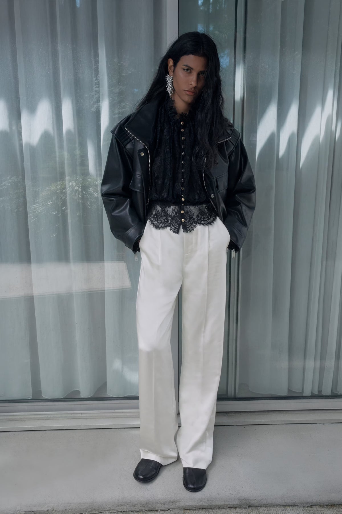 Cream Satin Trousers