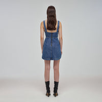 Blue Denim Bow Mini Dress