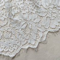 Ivory Corded Lace Tiered Midi Skirt