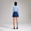 Blue Lurex Knitted Cardigan
