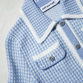 Blue Lurex Knitted Cardigan