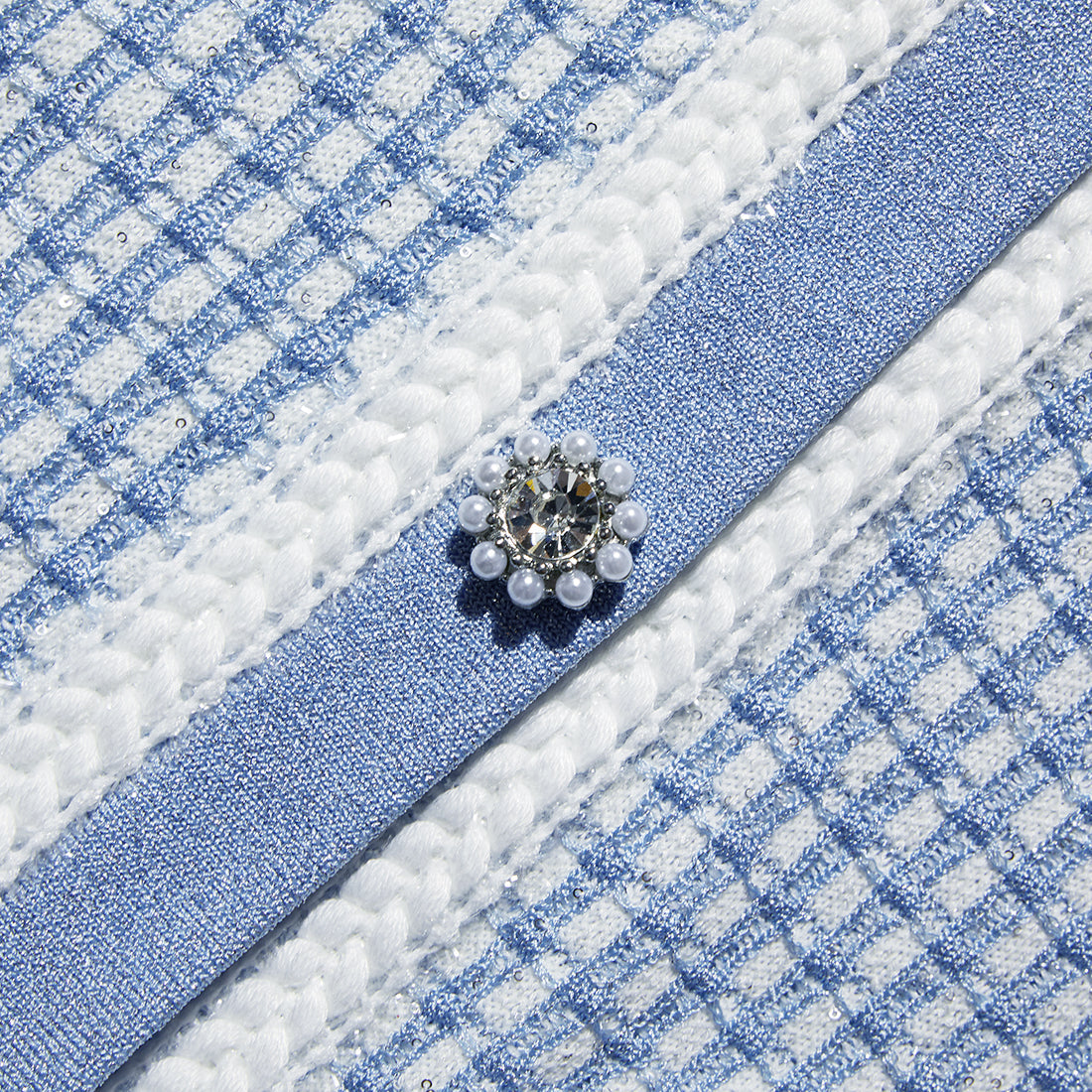 Blue Lurex Knitted Cardigan