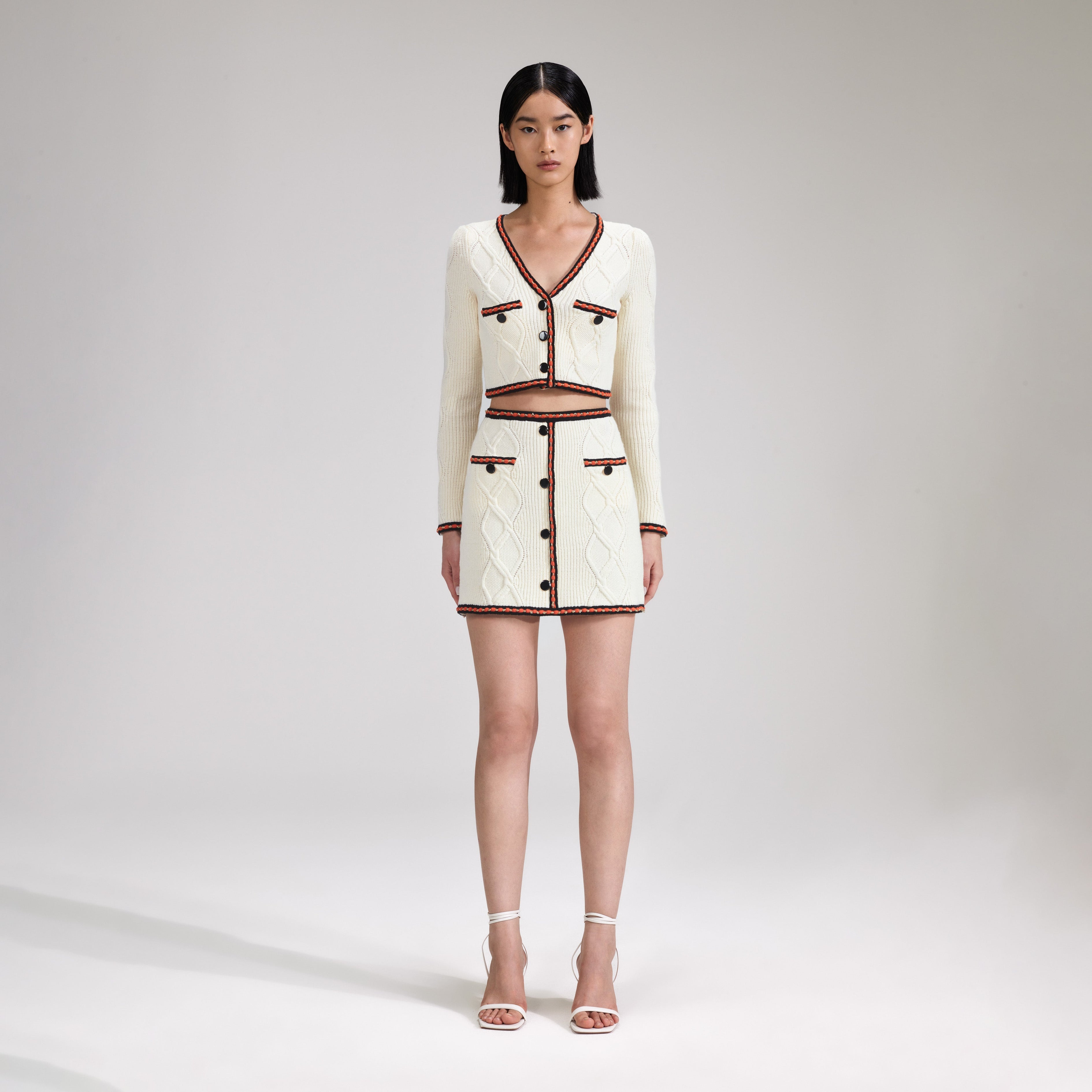 Cream Cable Knit Skirt