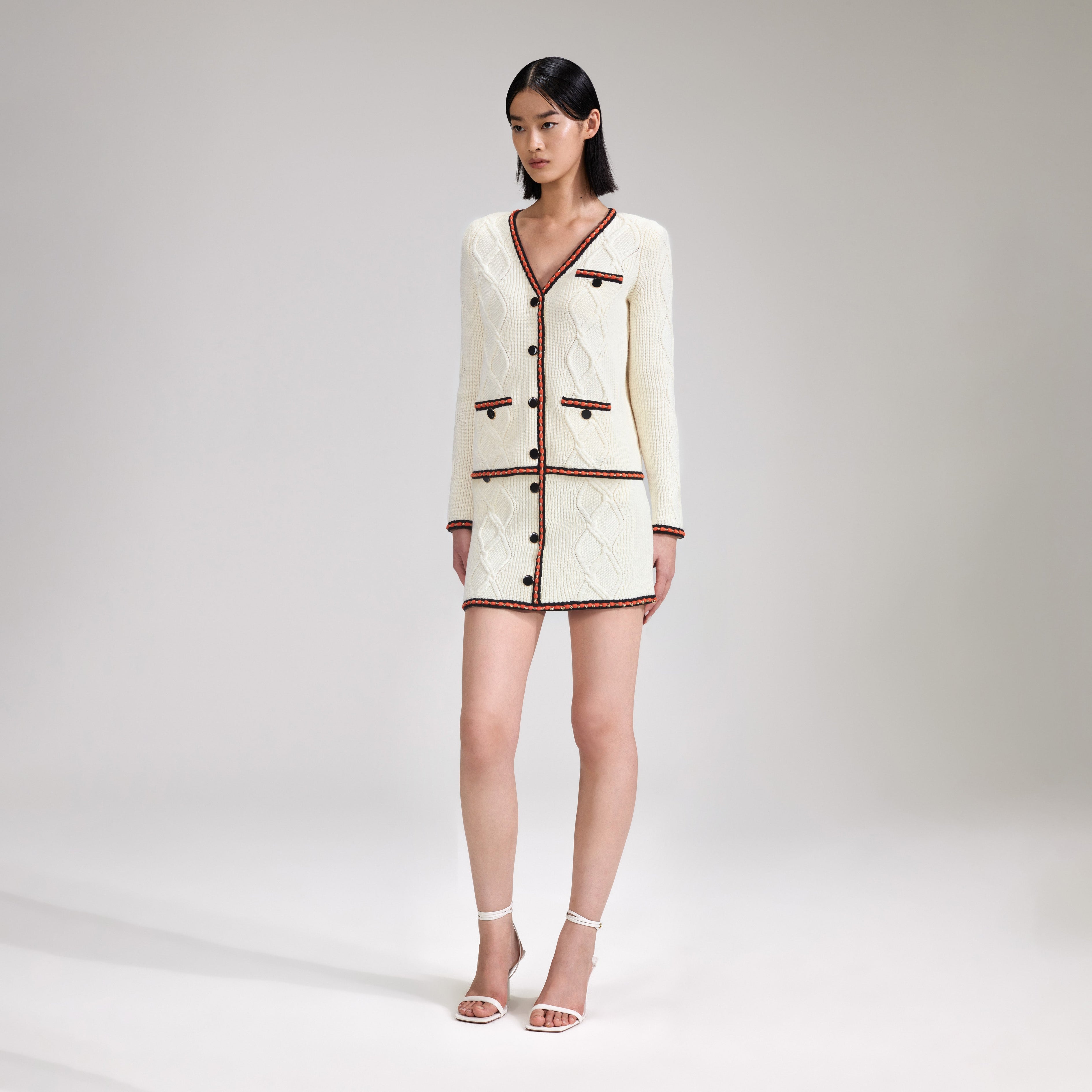 Cream Cable Knit Cardigan