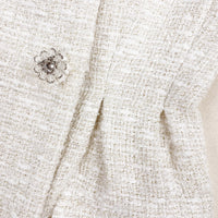 Cream Metallic Boucle Mini Dress