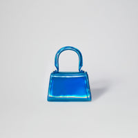 Blue Metallic Bow Envelope Micro Bag