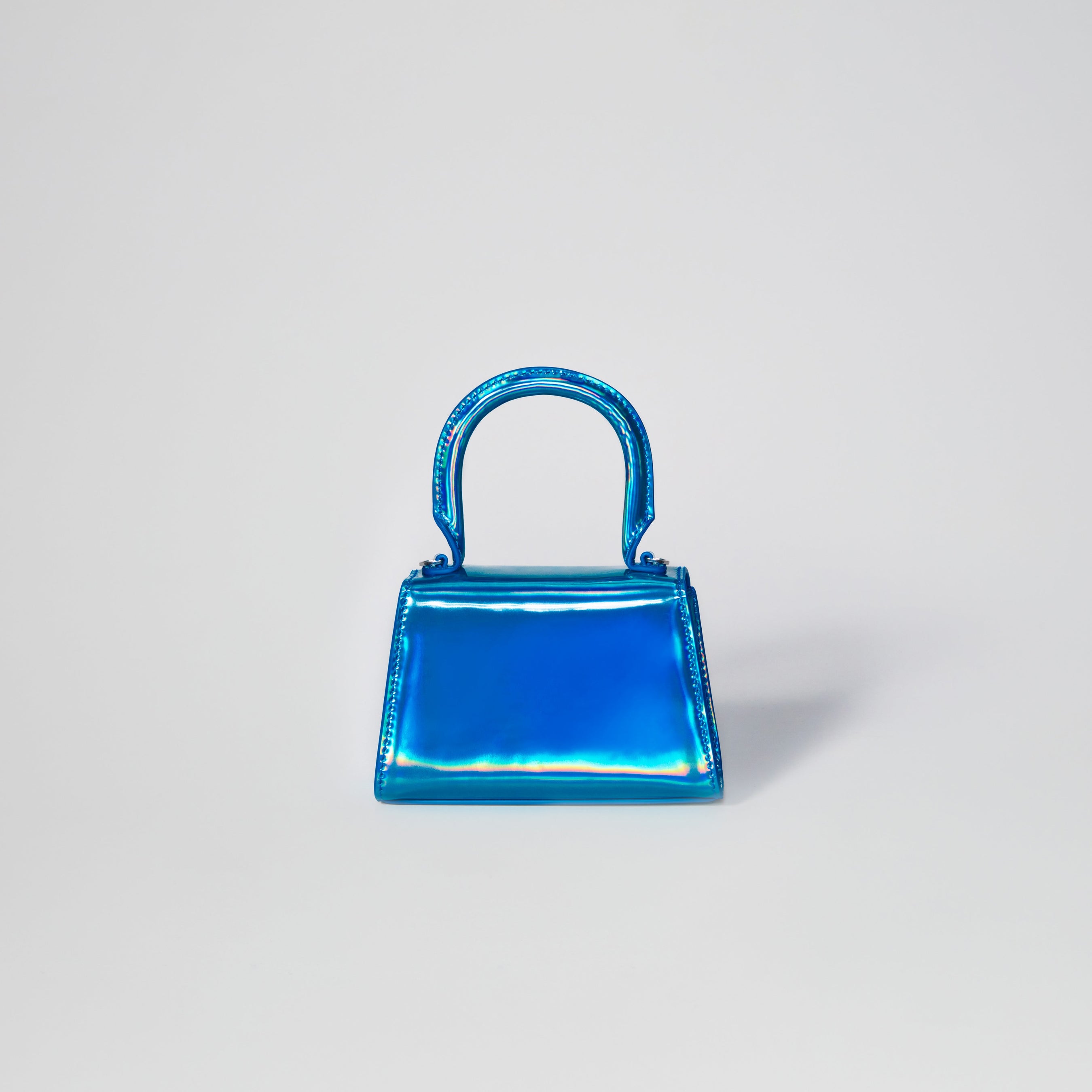 Blue Metallic Bow Envelope Micro Bag