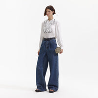 Wide Leg Flare Denim Jeans