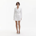 White Taffeta Tailored Mini Dress