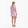 Pink Check Knit Mini Dress