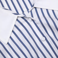 Blue Stripe Cotton Mini Dress