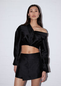 Black Taffeta Top