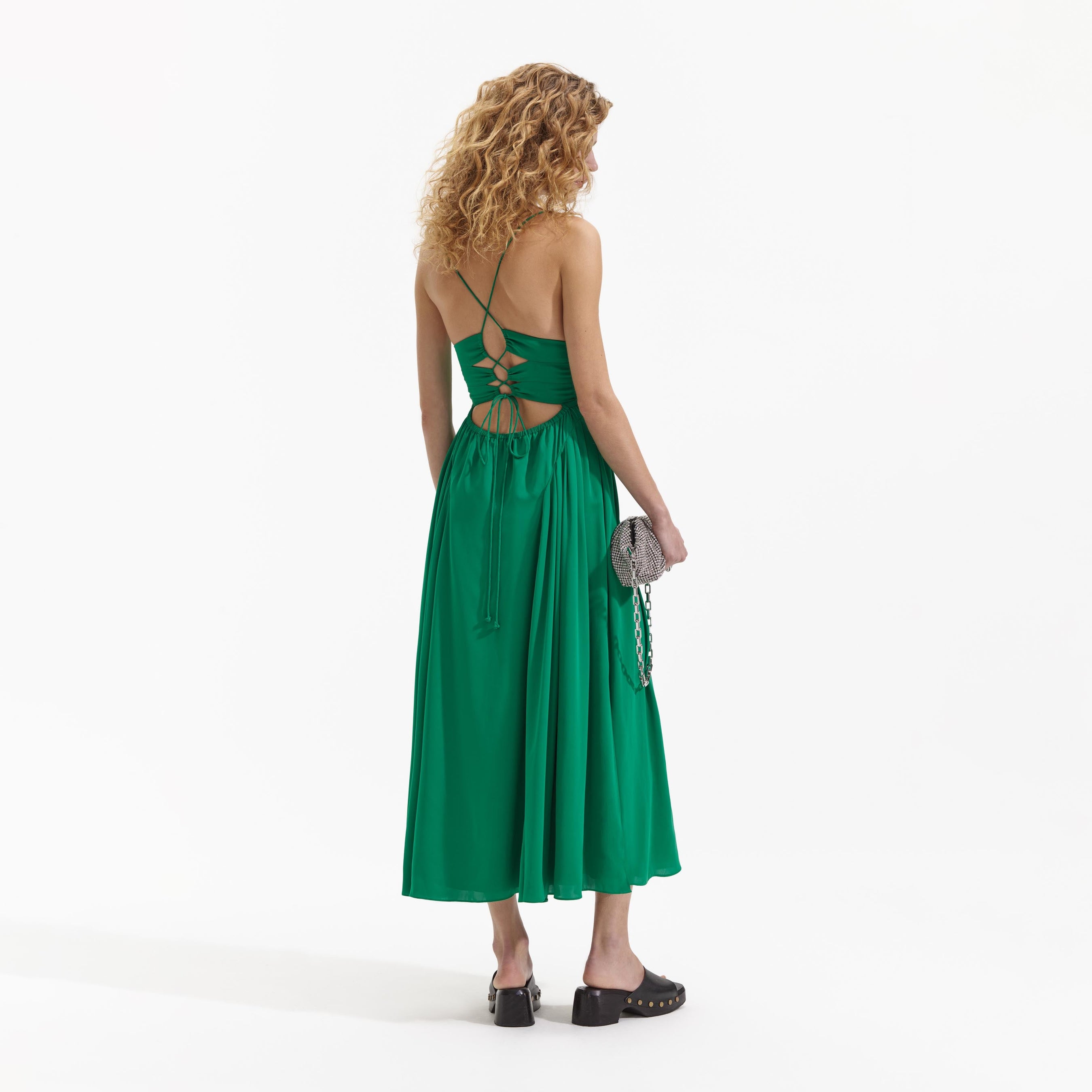 Green Strappy Midi Dress