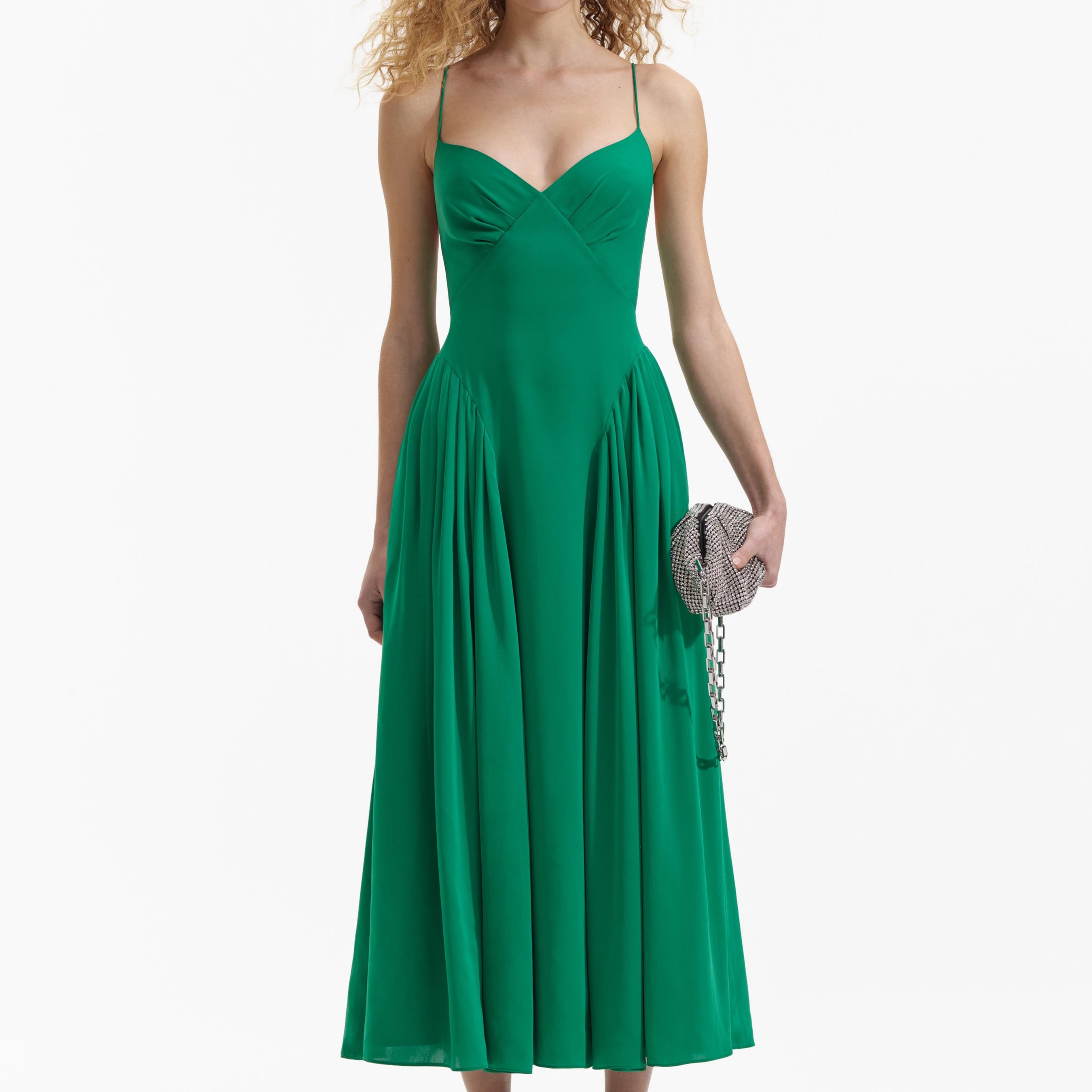 Green Strappy Midi Dress