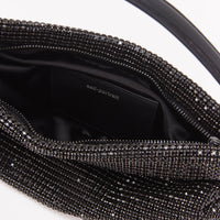 Black Diamante Medium Hobo Bag