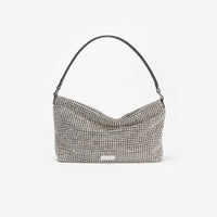 Silver Diamante Medium Hobo Bag