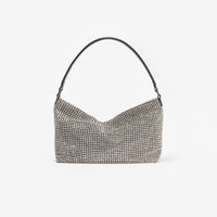 Silver Diamante Medium Hobo Bag