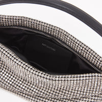 Silver Diamante Medium Hobo Bag