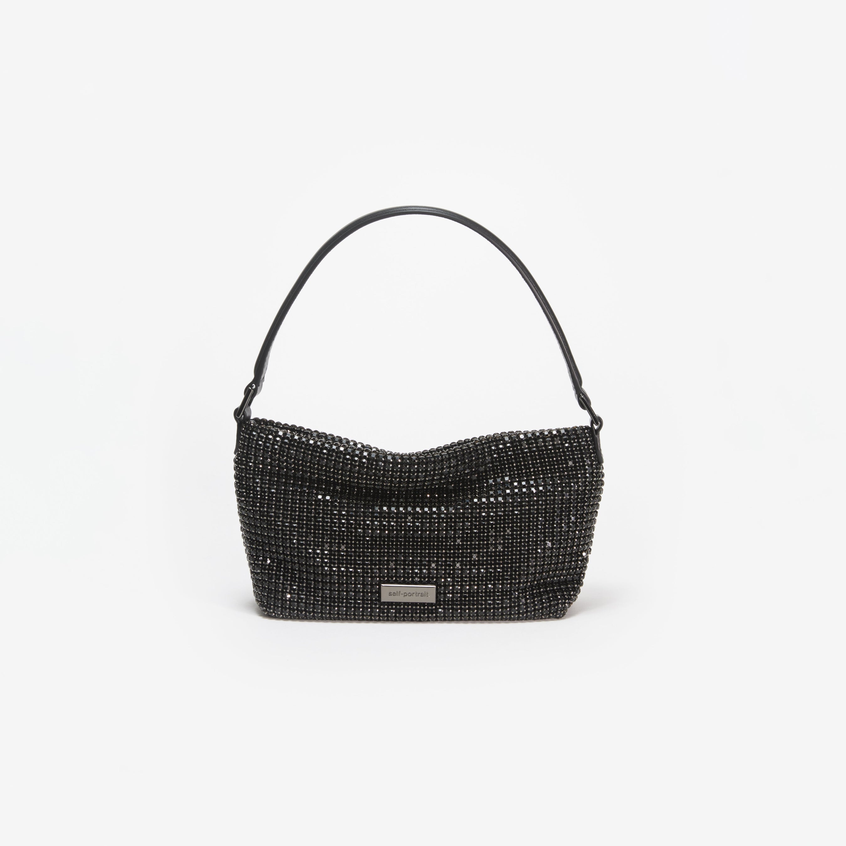 Black Diamante Small Hobo Bag