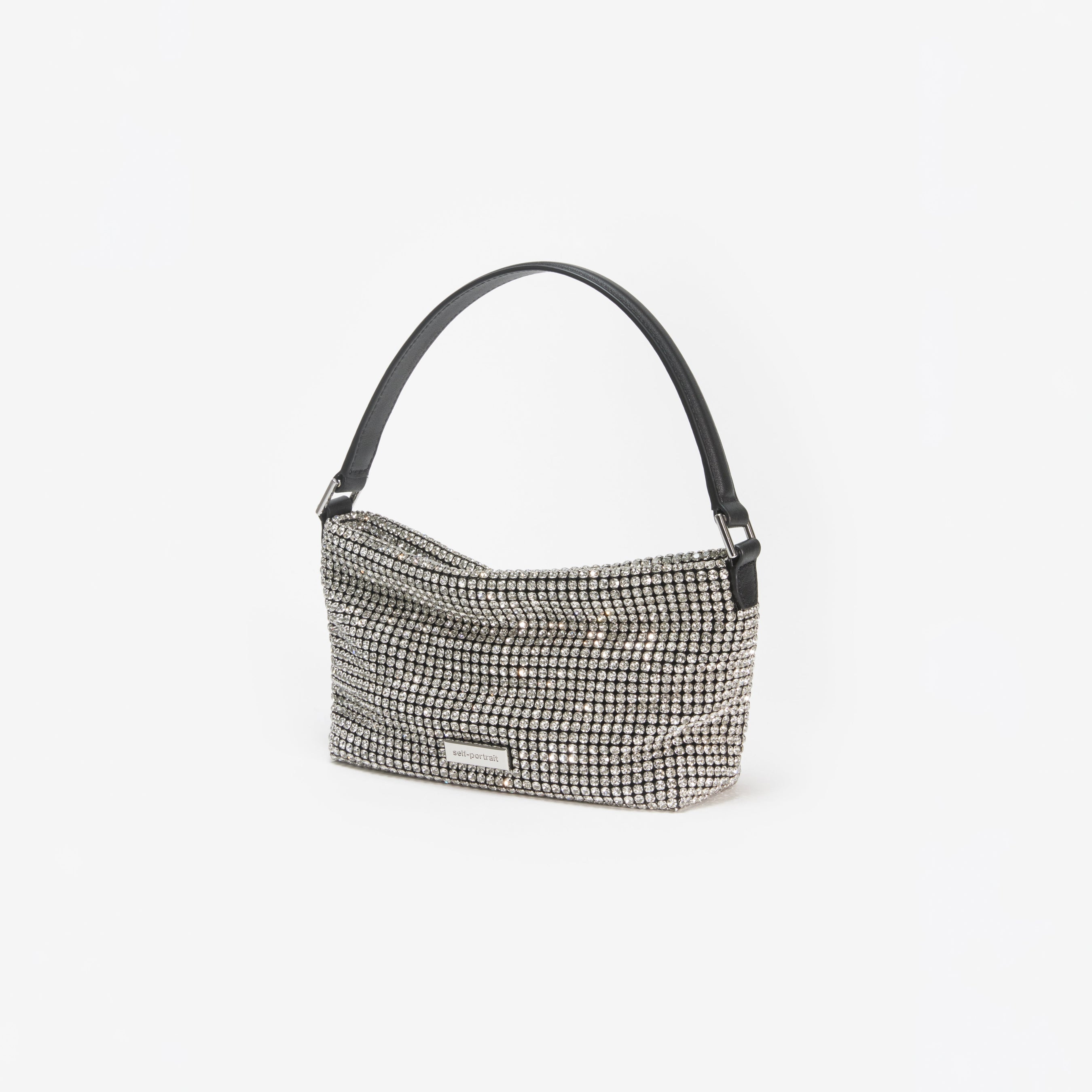 Silver Diamante Small Hobo Bag